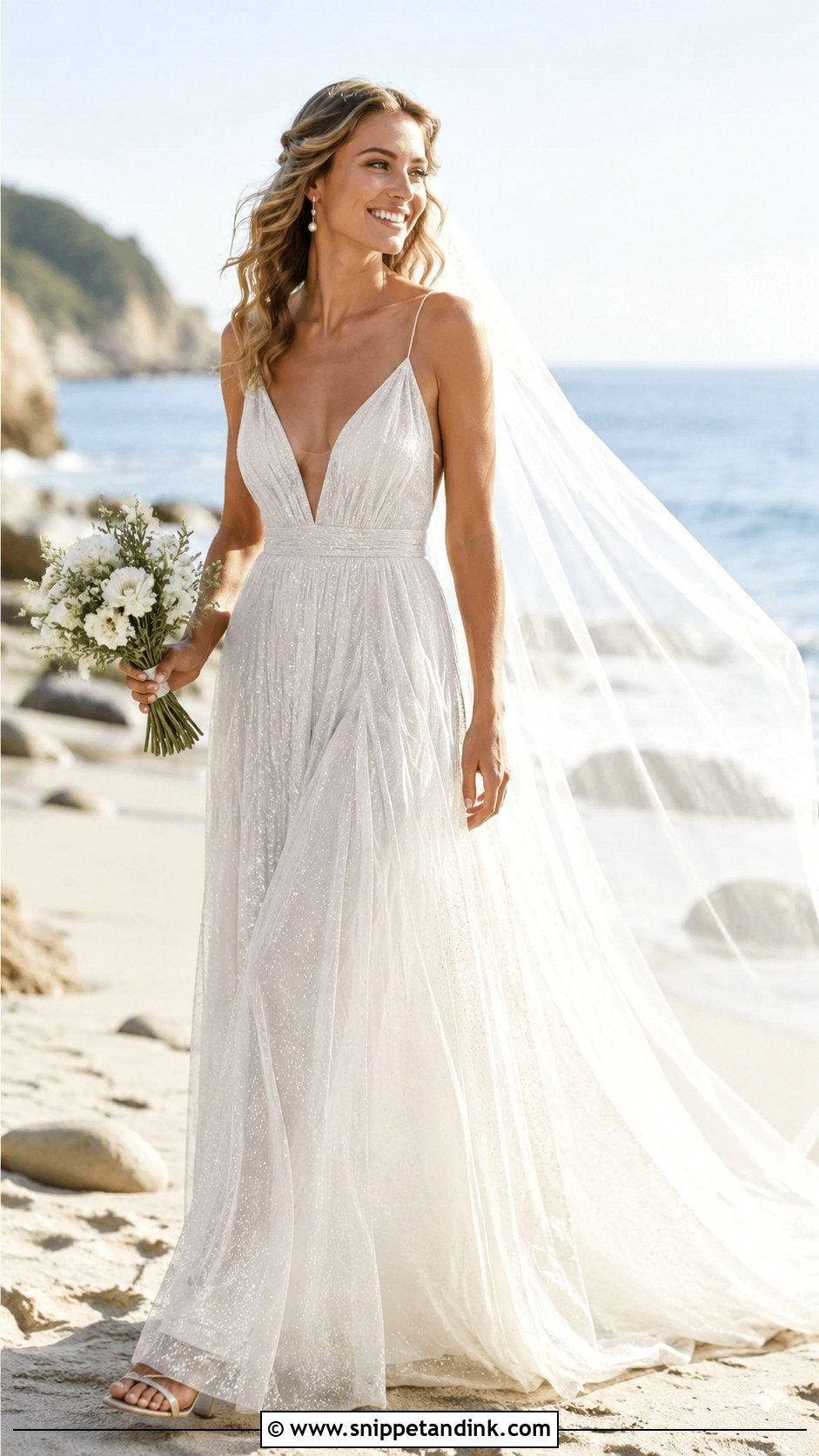 Glitter Beach Wedding Dress - Snippet and Ink - 30 Glitter Wedding Dress Ideas