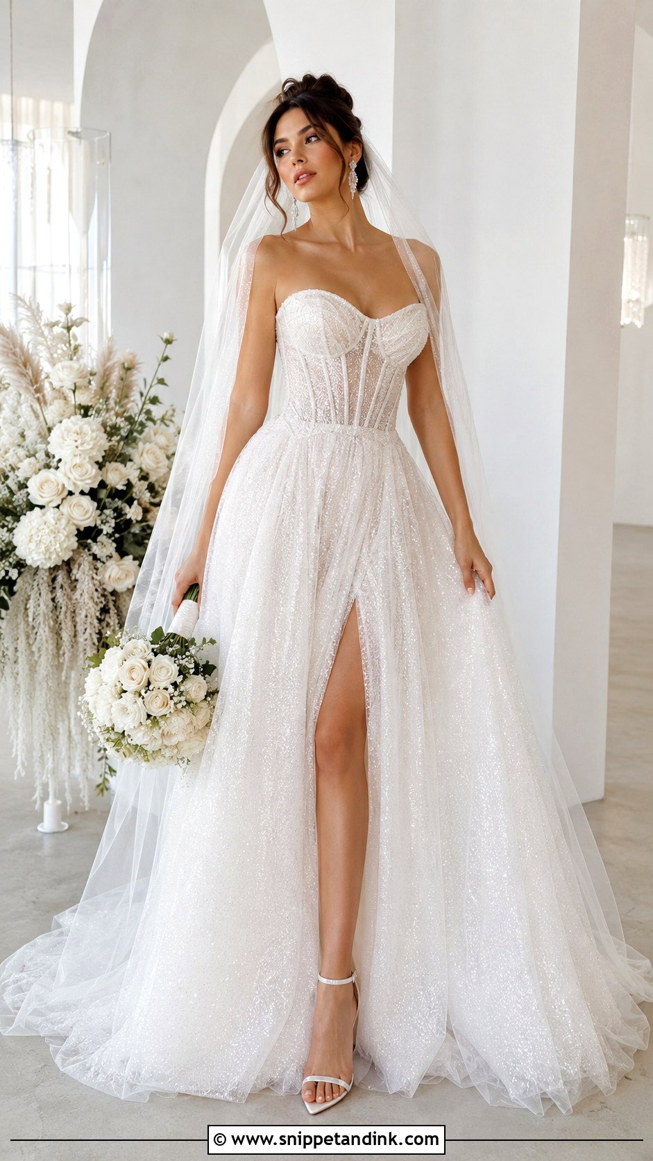 Glitter Corset Wedding Dress - Snippet and Ink - 30 Glitter Wedding Dress Ideas