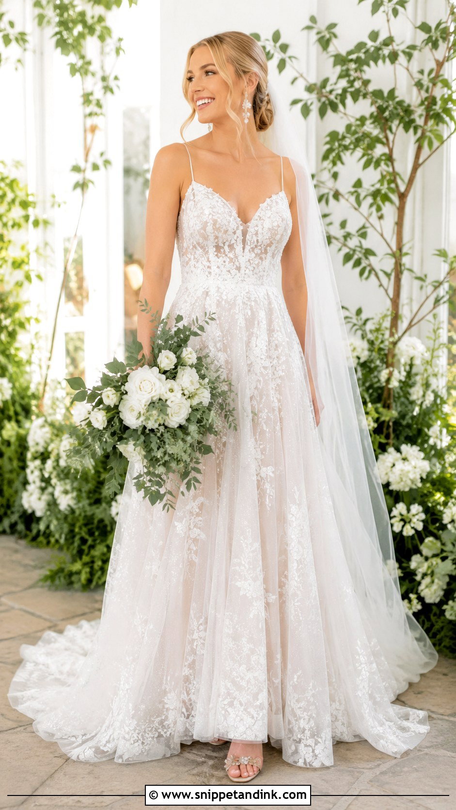 Glitter Floral Wedding Dress - Snippet and Ink - 30 Glitter Wedding Dress Ideas