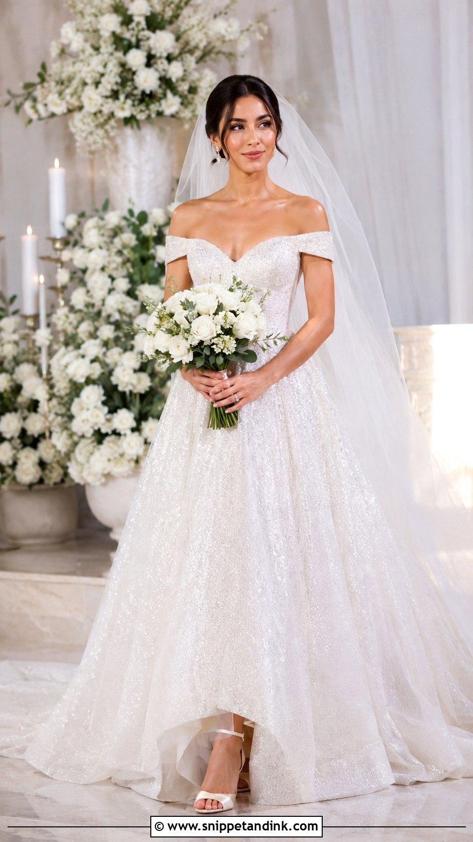 Glitter Ivory Wedding Dress - Snippet and Ink - 30 Glitter Wedding Dress Ideas