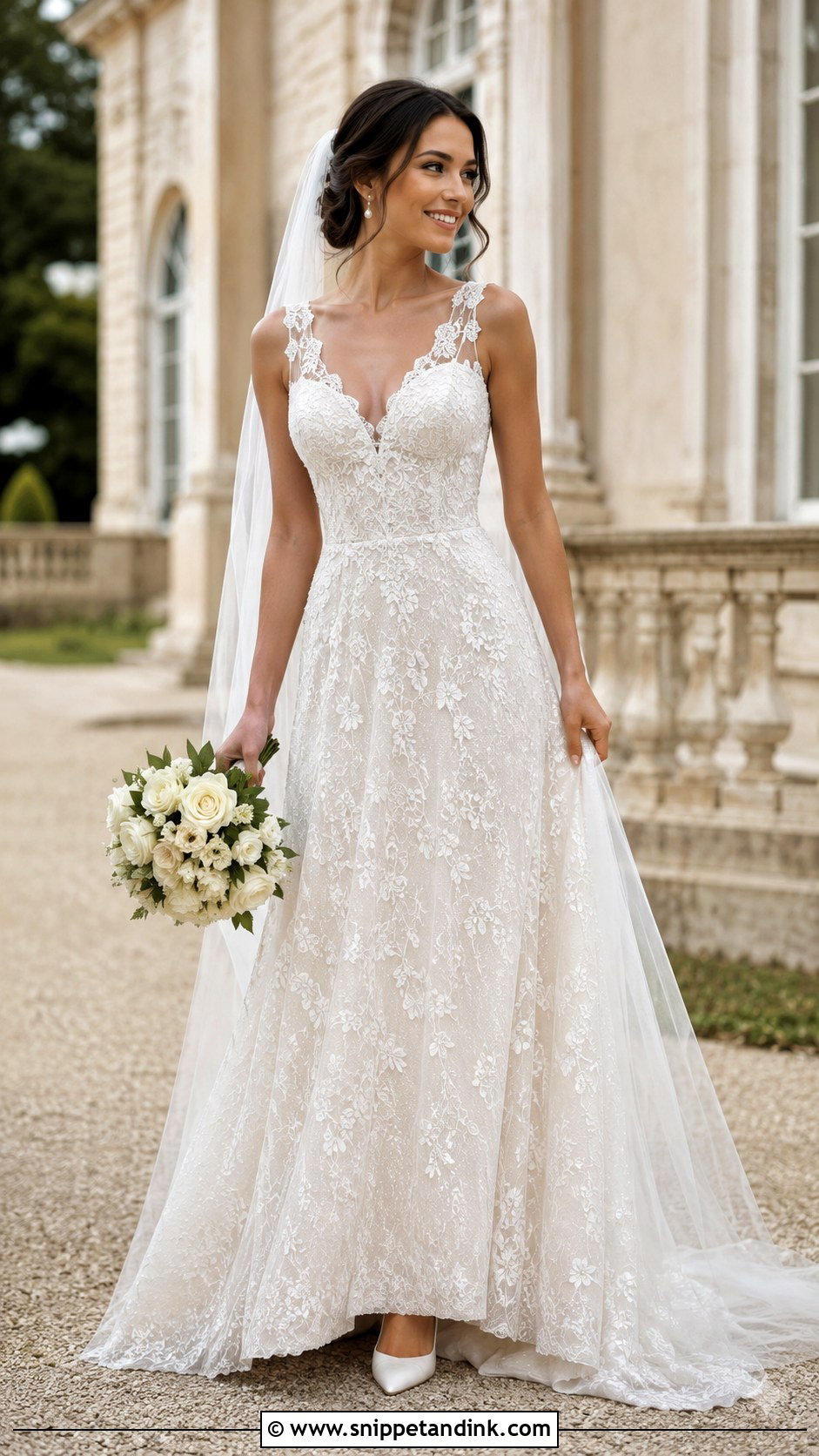 Glitter Lace Wedding Dress - Snippet and Ink - 30 Glitter Wedding Dress Ideas