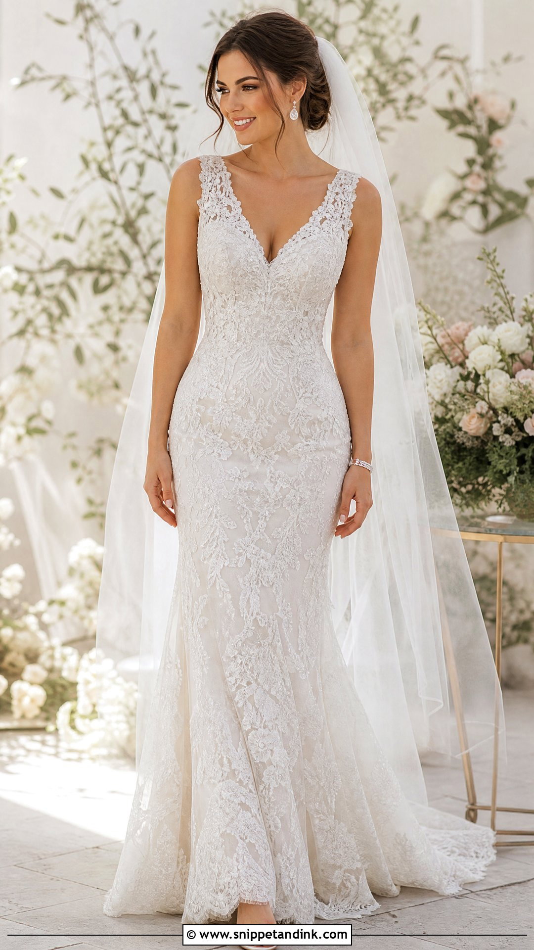 Glitter Lace Wedding Dress - Snippet and Ink - 25 Glittery Wedding Dresses