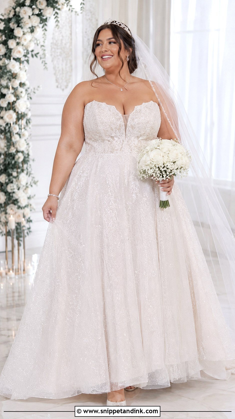 Glitter Plus Size Wedding Dress - Snippet and Ink - 30 Glitter Wedding Dress Ideas