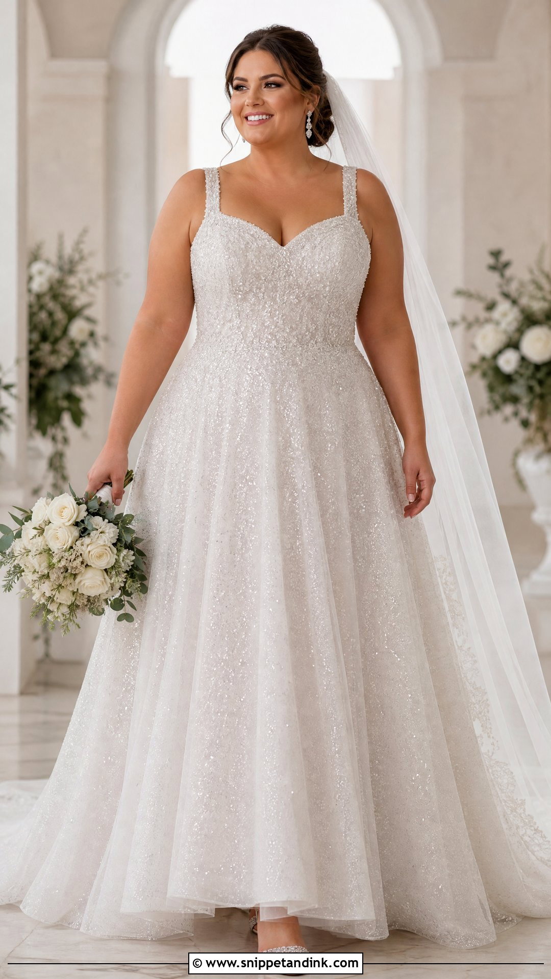 Glitter Plus Size Wedding Dress - Snippet and Ink - 25 Glittery Wedding Dresses