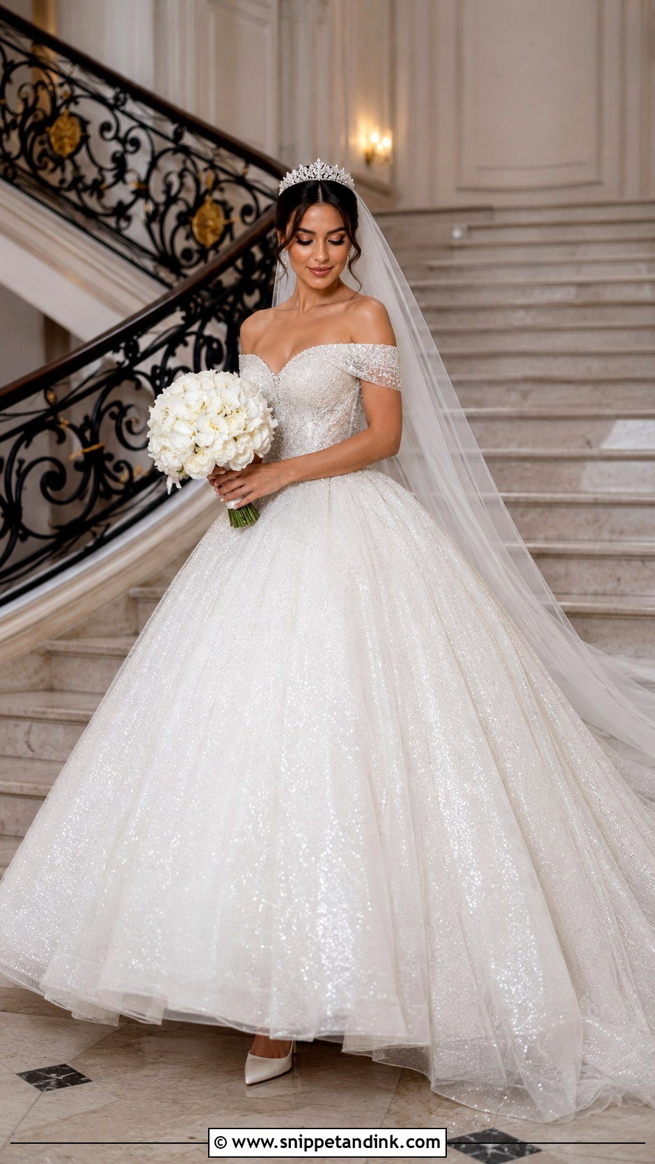 Glitter Princess Wedding Dress - Snippet and Ink - 30 Glitter Wedding Dress Ideas