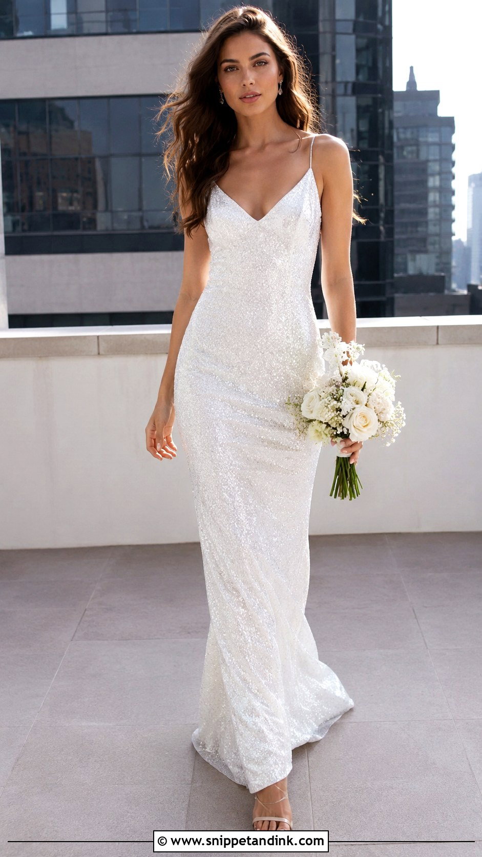 Glitter Sheath Wedding Dress - Snippet and Ink - 30 Glitter Wedding Dress Ideas