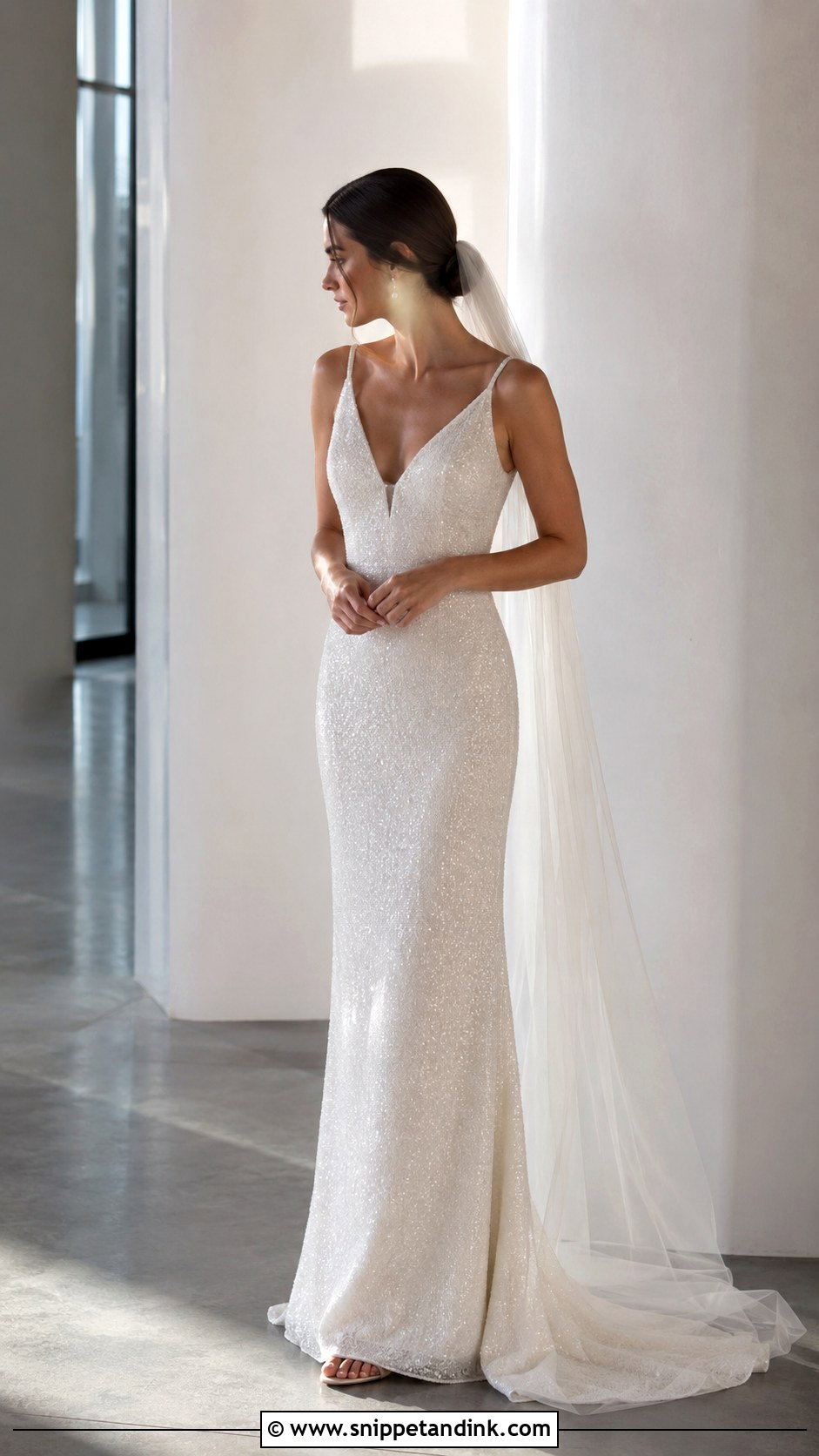 Glitter Simple Wedding Dress - Snippet and Ink - 30 Glitter Wedding Dress Ideas