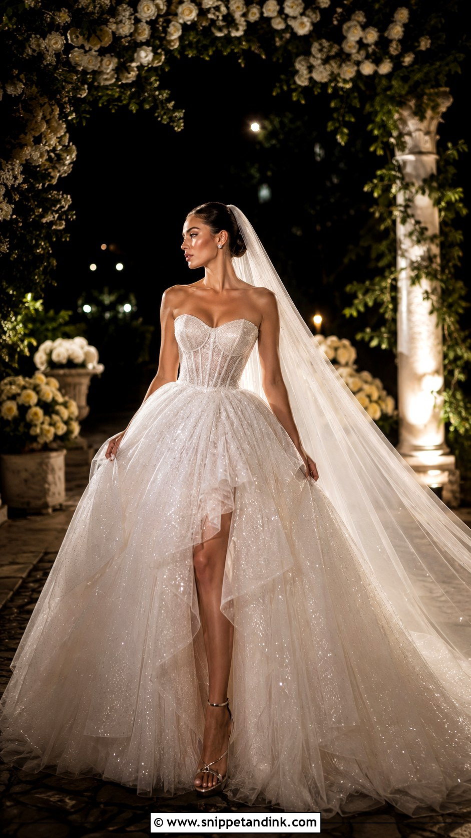 Glitter Tulle Ball Gown Wedding Dress - Snippet and Ink - 20 Fairy Like Wedding Dress Ideas