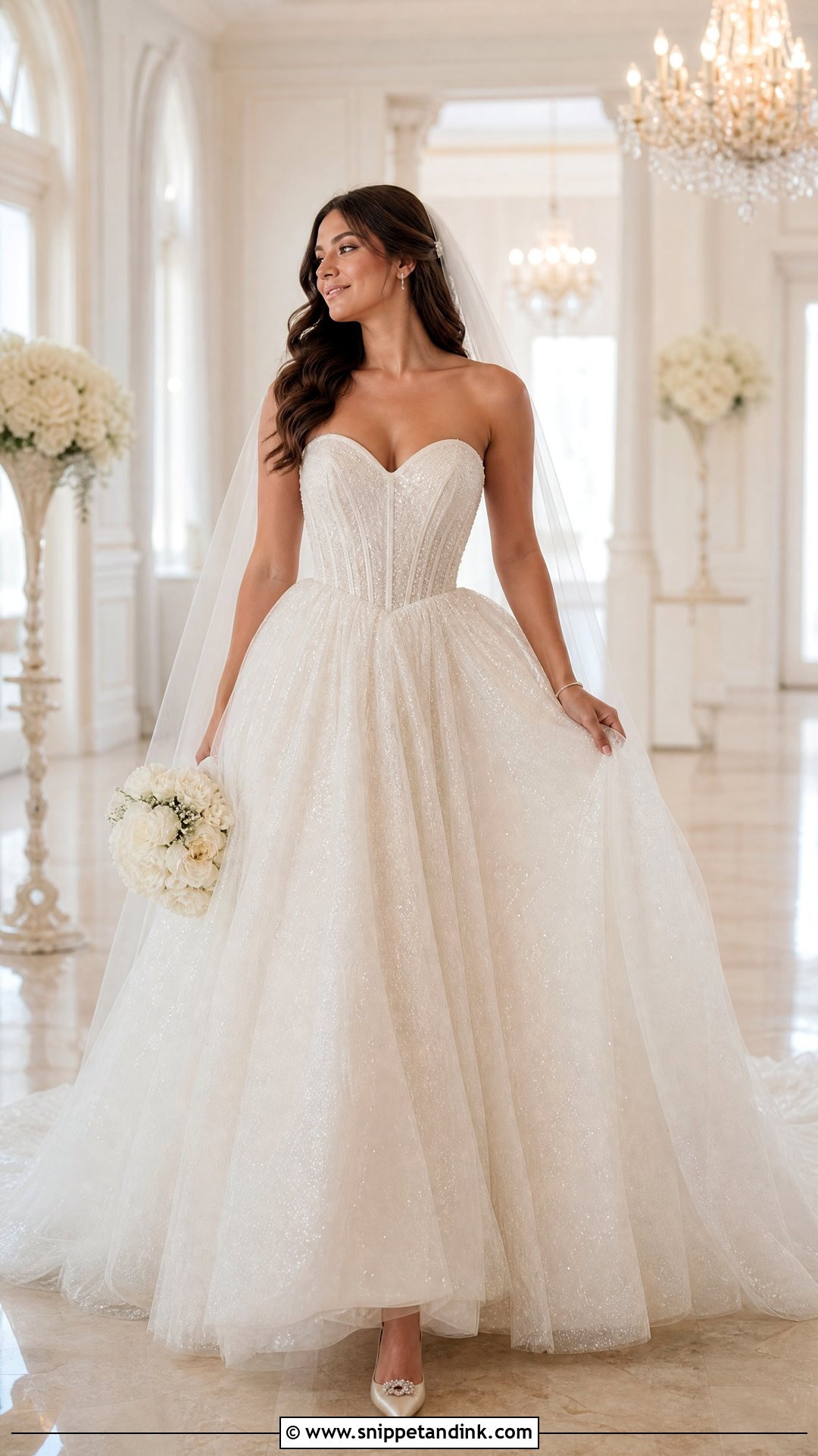Glitter Tulle Corset Princess Wedding Dress - Snippet and Ink - 20 Princess Wedding Dresses Corset Top