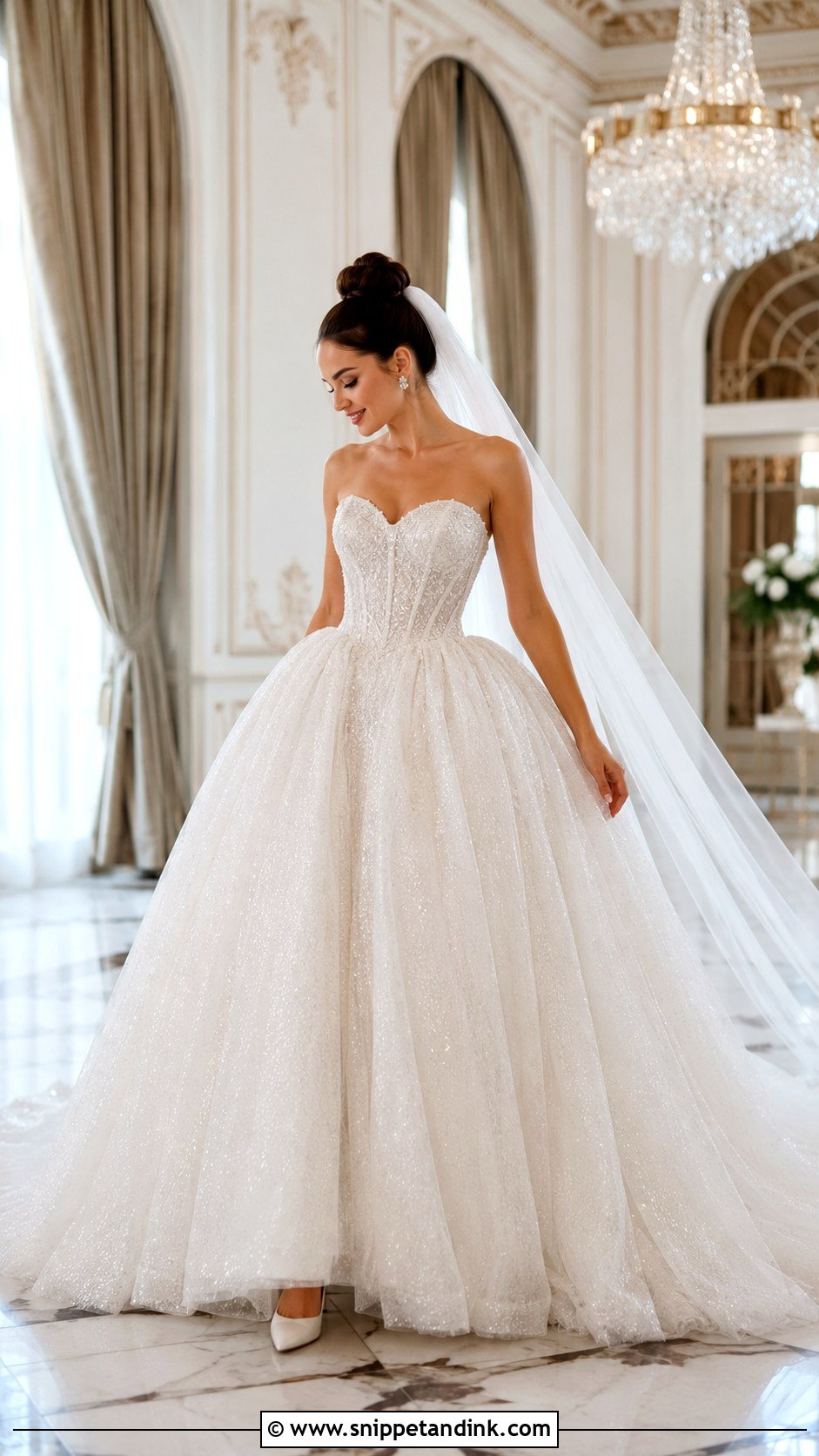 Glitter Tulle Princess Wedding Dress - Snippet and Ink - 20 Bling Wedding Dresses