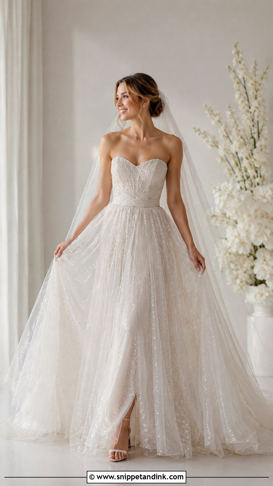 Glitter Tulle Wedding Dress - Snippet and Ink - 25 Bling Wedding Dress Ideas