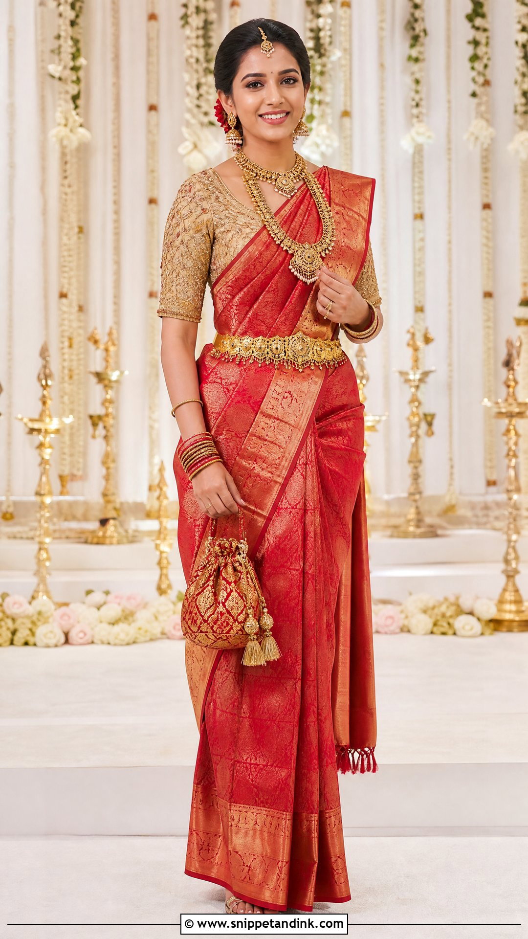 Gold Aari Work Bridal Blouse - Snippet and Ink - 25 Bridal Aari Work Ideas