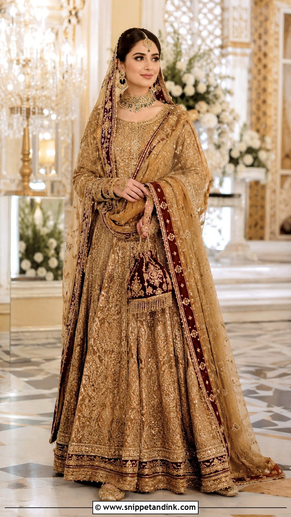 Gold Agha Noor Bridal Jamawar Outfit - Snippet and Ink - 20 Agha Noor Bridal Ideas