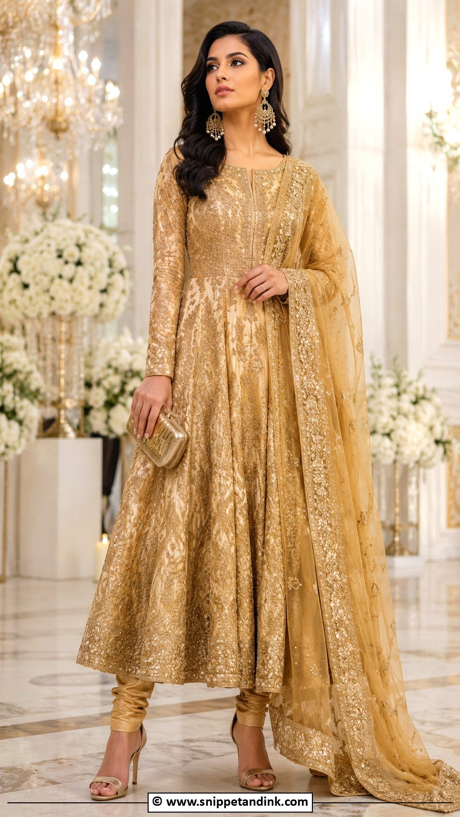 Gold Anarkali Wedding Suit - Snippet and Ink - 25 Heavy Anarkali Wedding Suits
