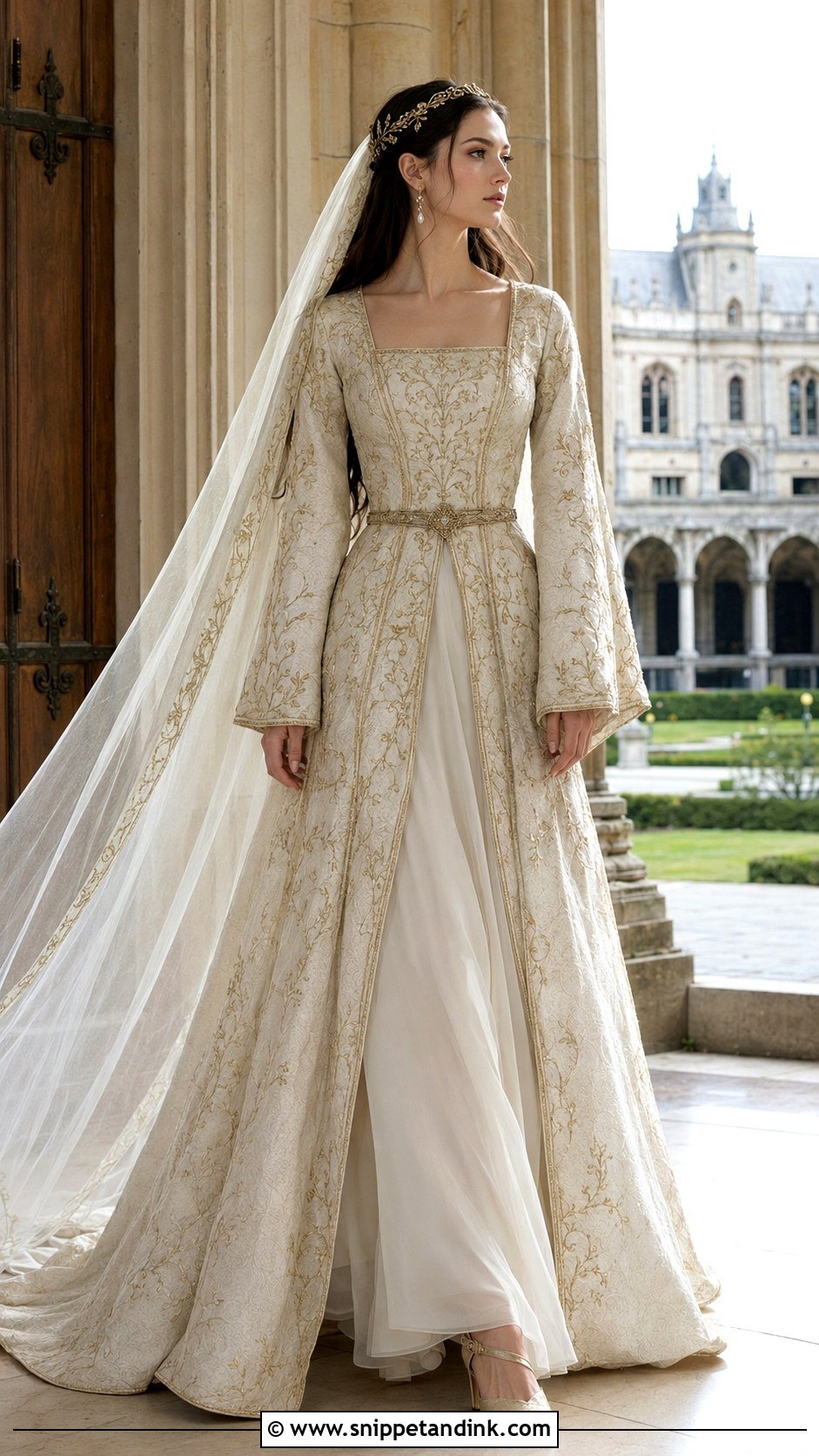 Gold And Ivory Arwen Wedding Dress - Snippet and Ink - 20 Arwen Wedding Dress Ideas