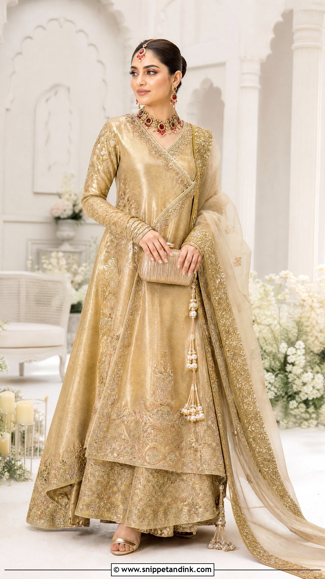 Gold Angrakha Pakistani Wedding Dress - Snippet and Ink - 20 New Pakistani Wedding Dresses