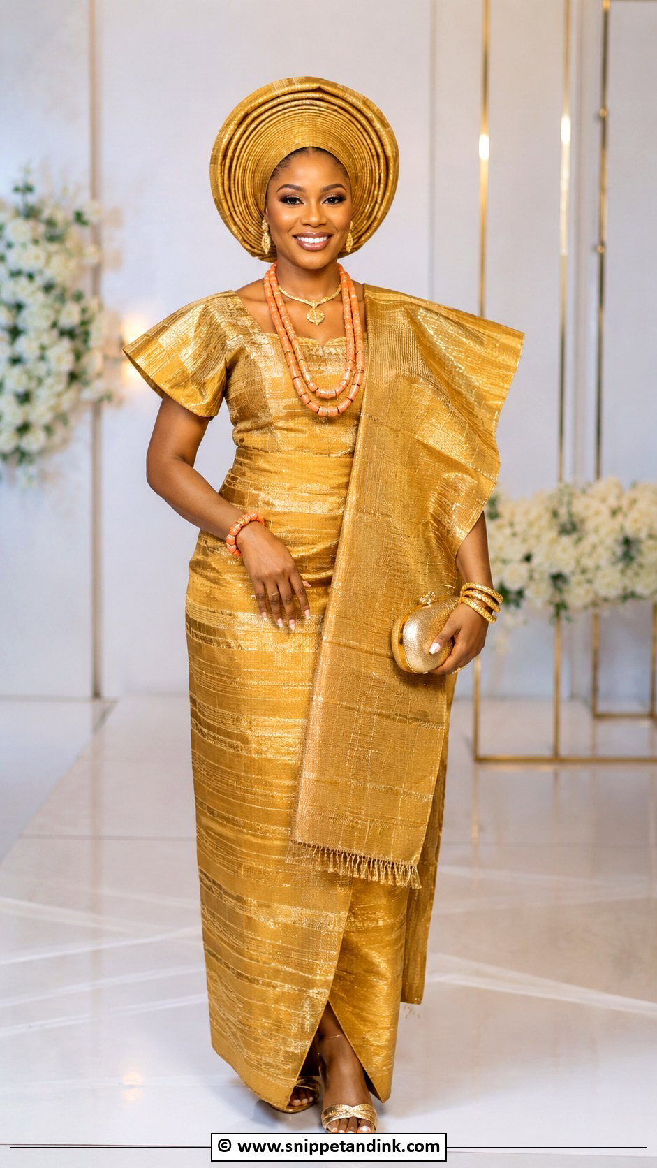 Gold Asooke Iro And Buba - Snippet and Ink - 25 Asooke Styles for Brides