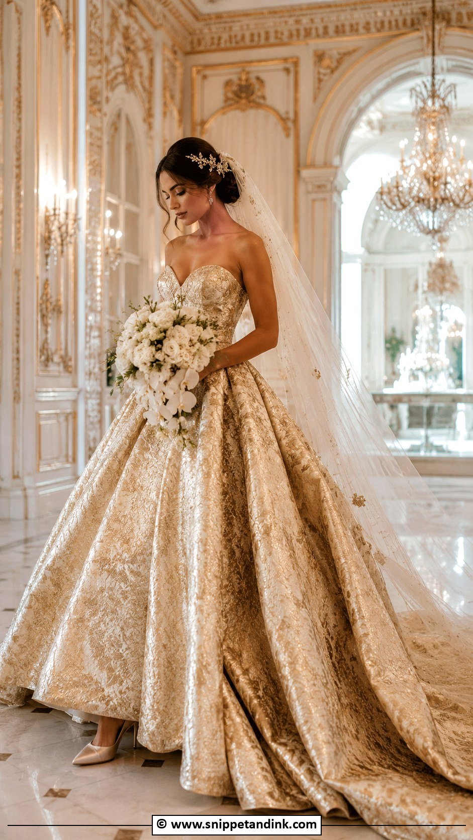 Gold Ball Gown Wedding Dress - Snippet and Ink - 30 Gold Wedding Dress Ideas