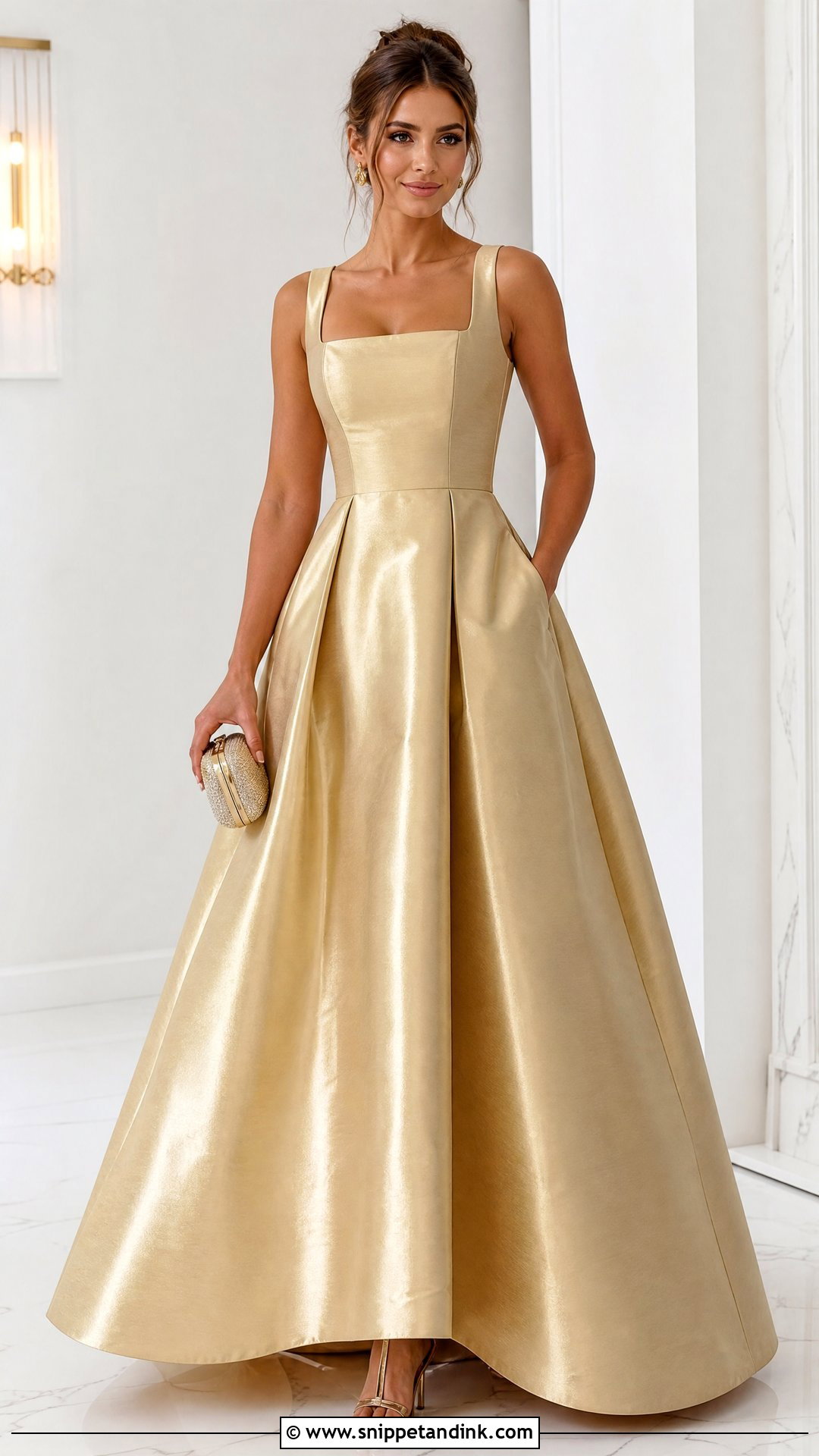 Gold Ball Gown With Pockets - Snippet and Ink - 25 Golden Ball Gown Ideas