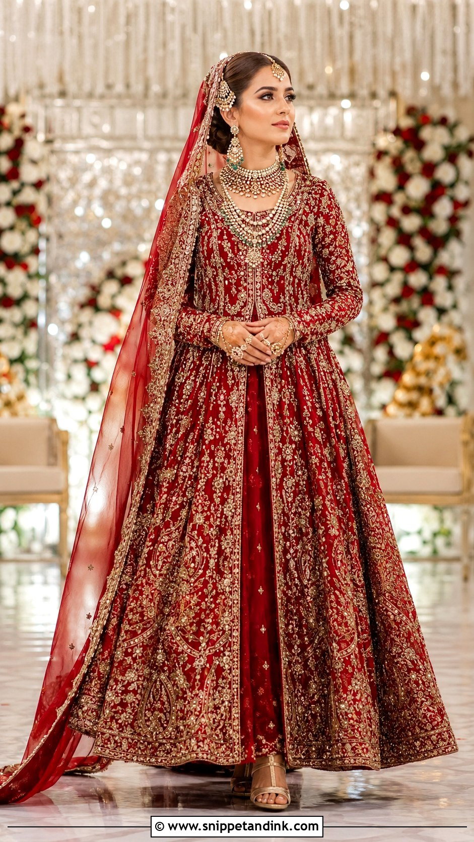 Gold Barat Bridal Lehenga - Snippet and Ink - 20 Barat Bridal Dress Ideas