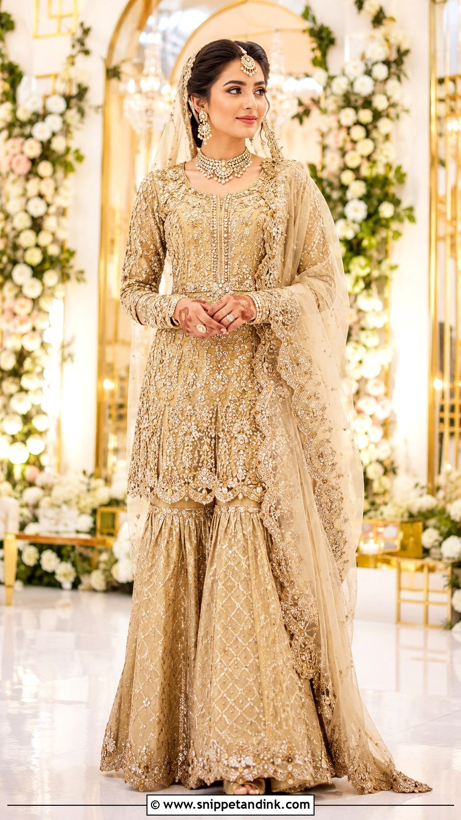 Gold Barat Sharara - Snippet and Ink - 25 Barat Dresses