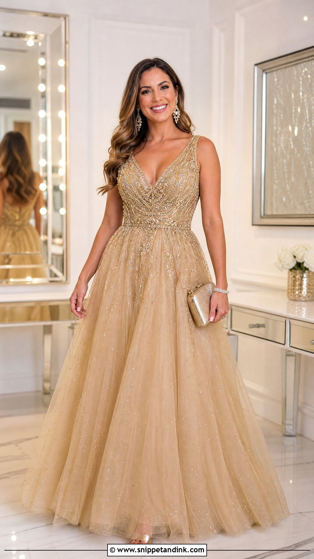 Gold Beaded Ball Gown - Snippet and Ink - 25 Golden Ball Gown Ideas