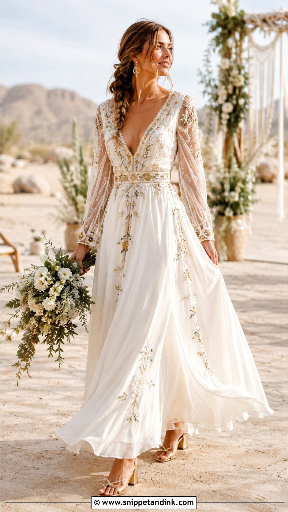 Gold Boho Wedding Dress - Snippet and Ink - 20 Wedding Dress with Gold Accents Ideas