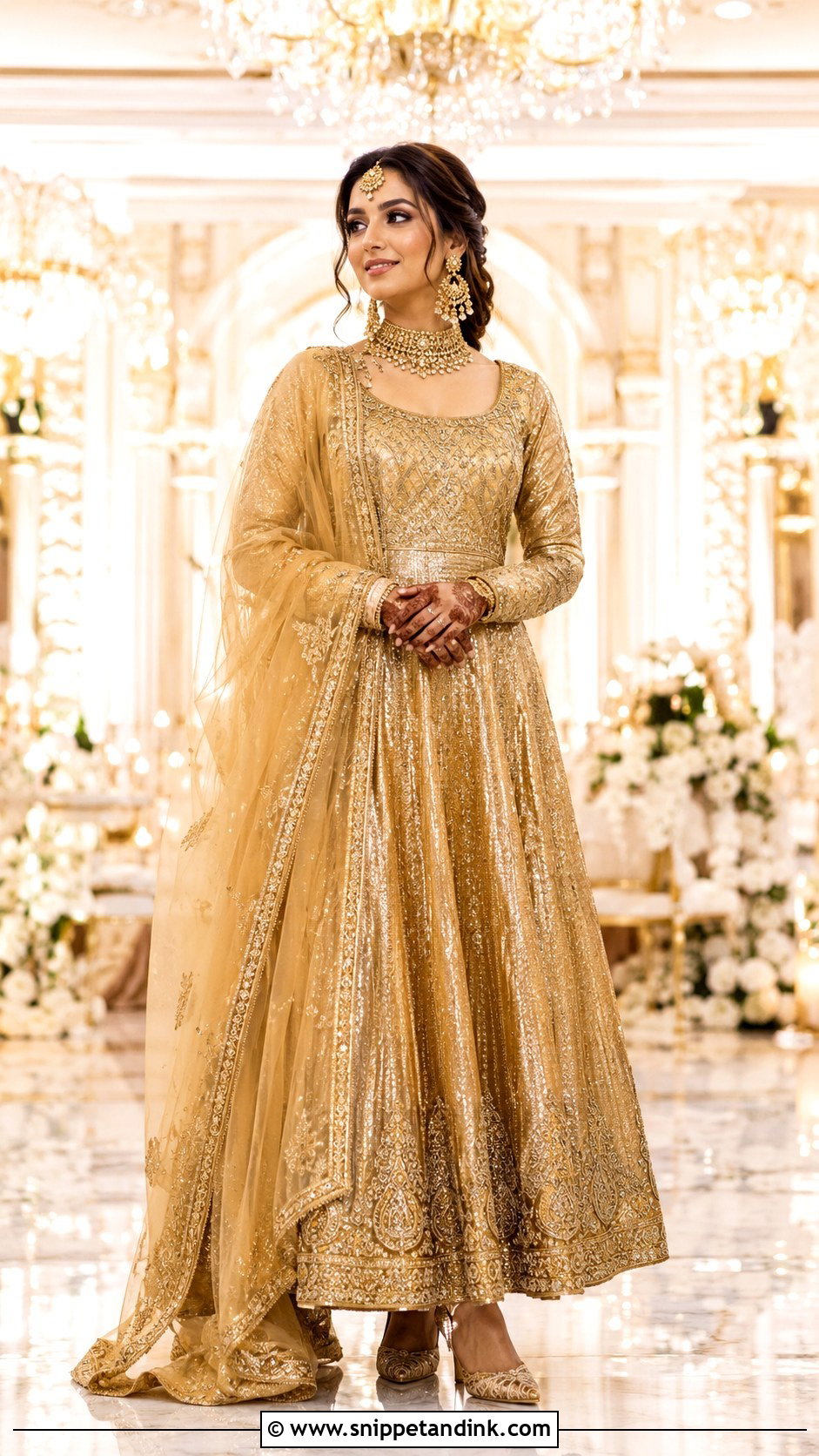 Gold Bridal Anarkali - Snippet and Ink - 25 Bridal Anarkali Ideas