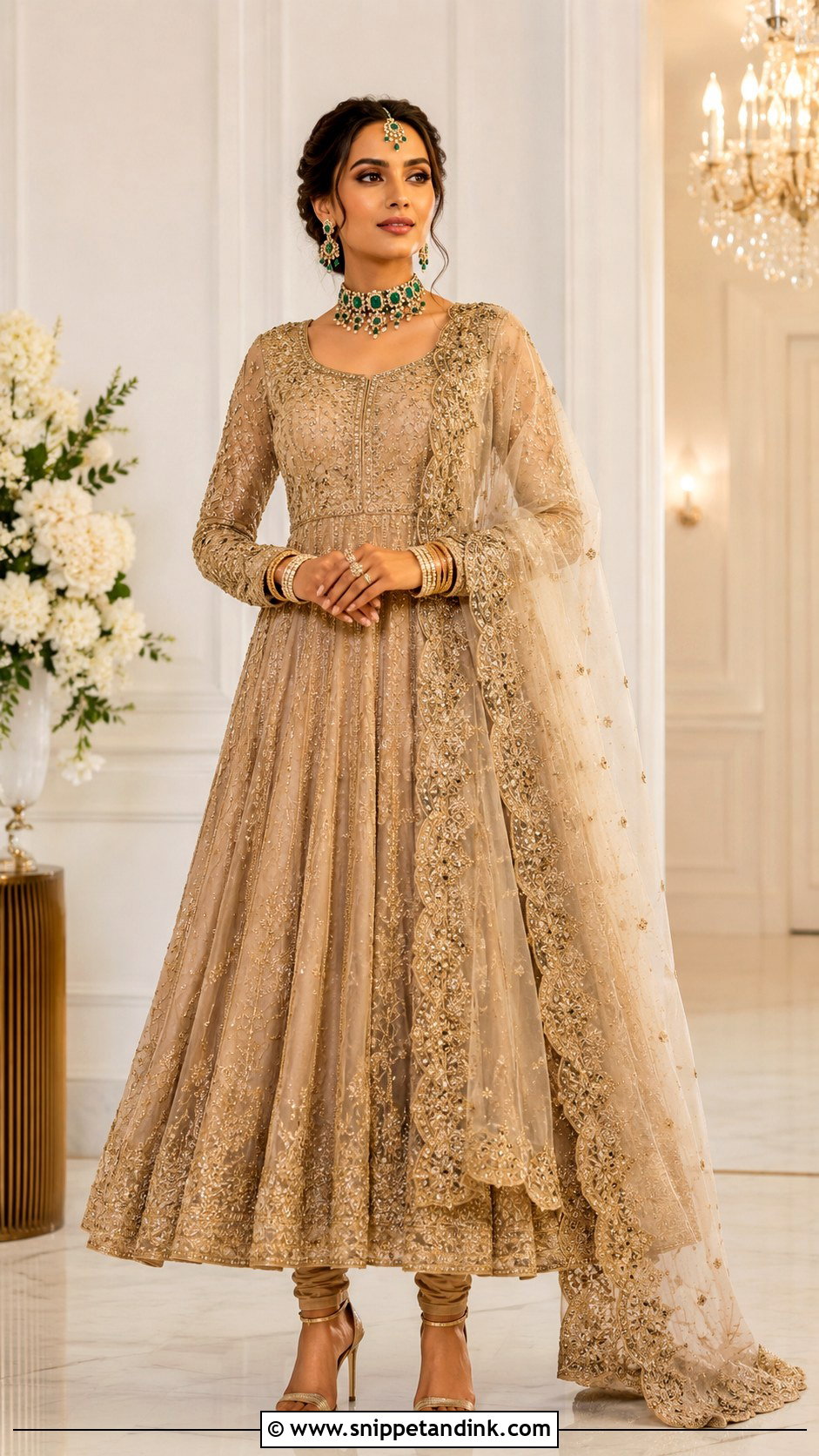 Gold Bridal Anarkali - Snippet and Ink - 20 Desi Bridal Dresses
