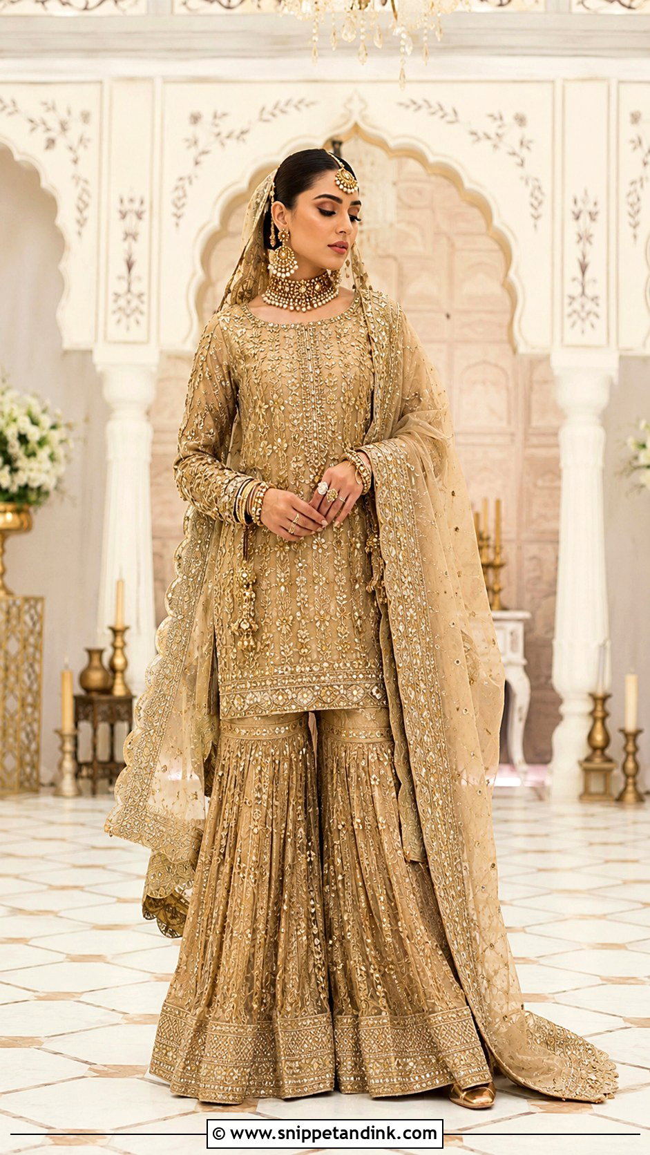 Gold Bridal Gharara Pakistan - Snippet and Ink - 25 Bridal Dresses Pakistan