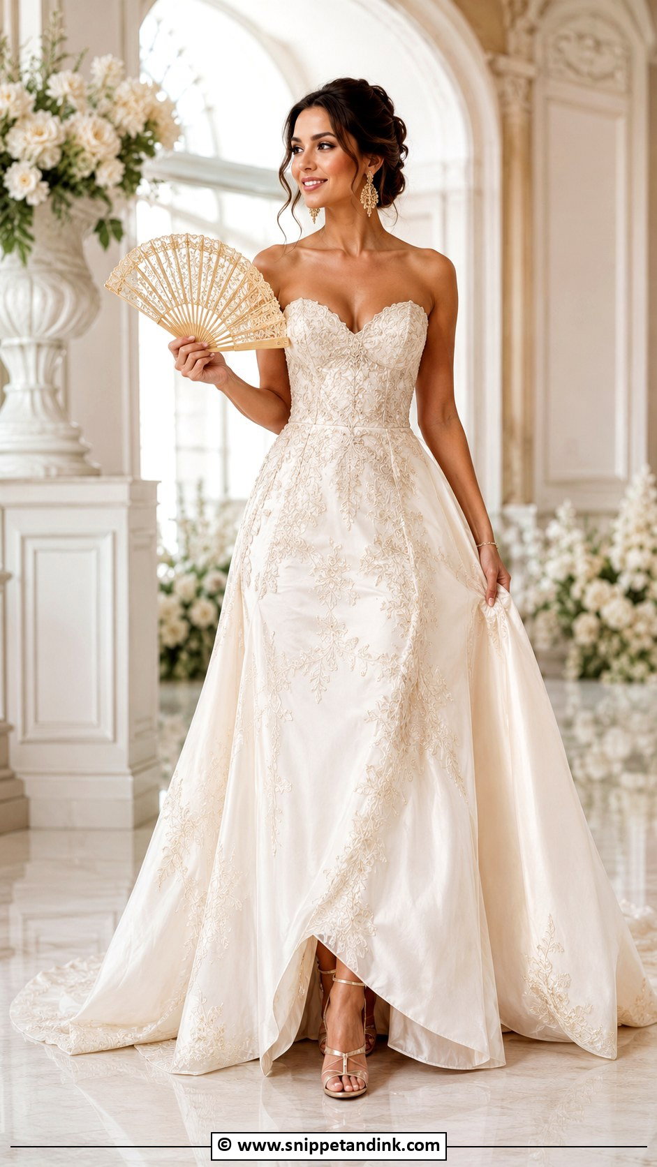 Gold Bridal Hand Fan - Snippet and Ink - 25 Bridal Hand Fan Ideas