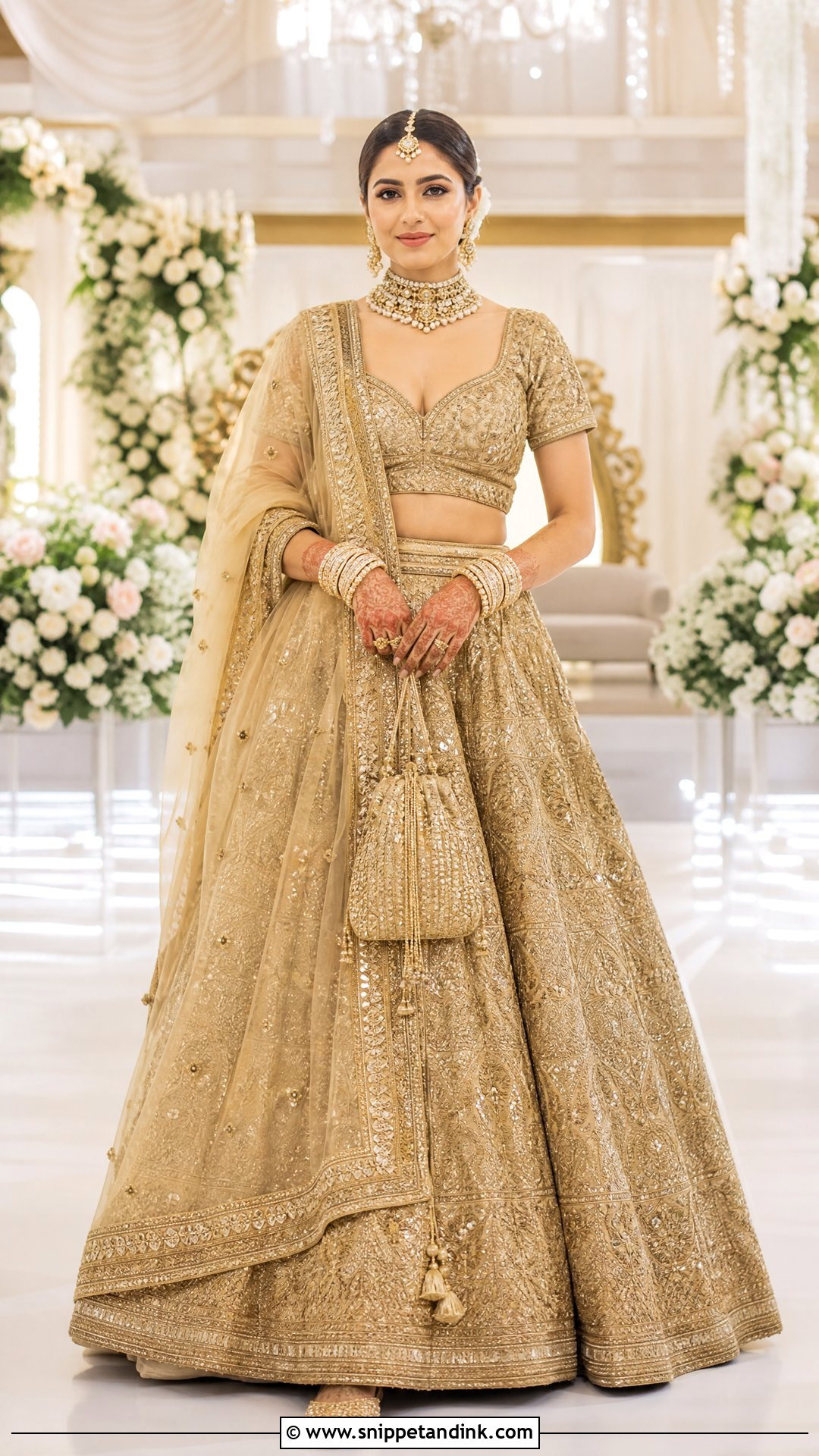 Gold Bridal Lehenga - Snippet and Ink - 20 Indian Wedding Bridal Outfits