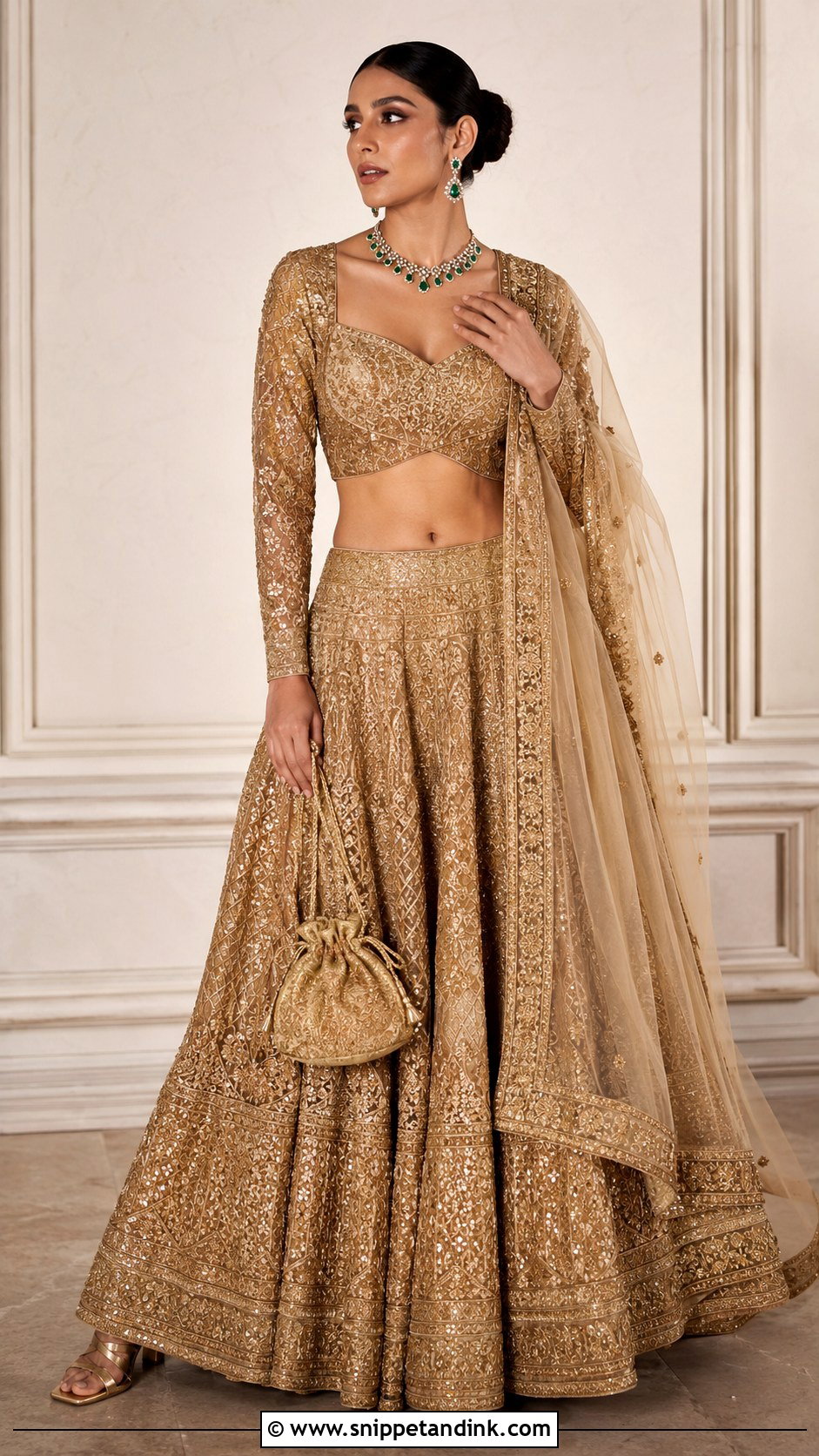 Gold Bridal Lehenga Look - Snippet and Ink - 25 New Indian Bride Look Ideas