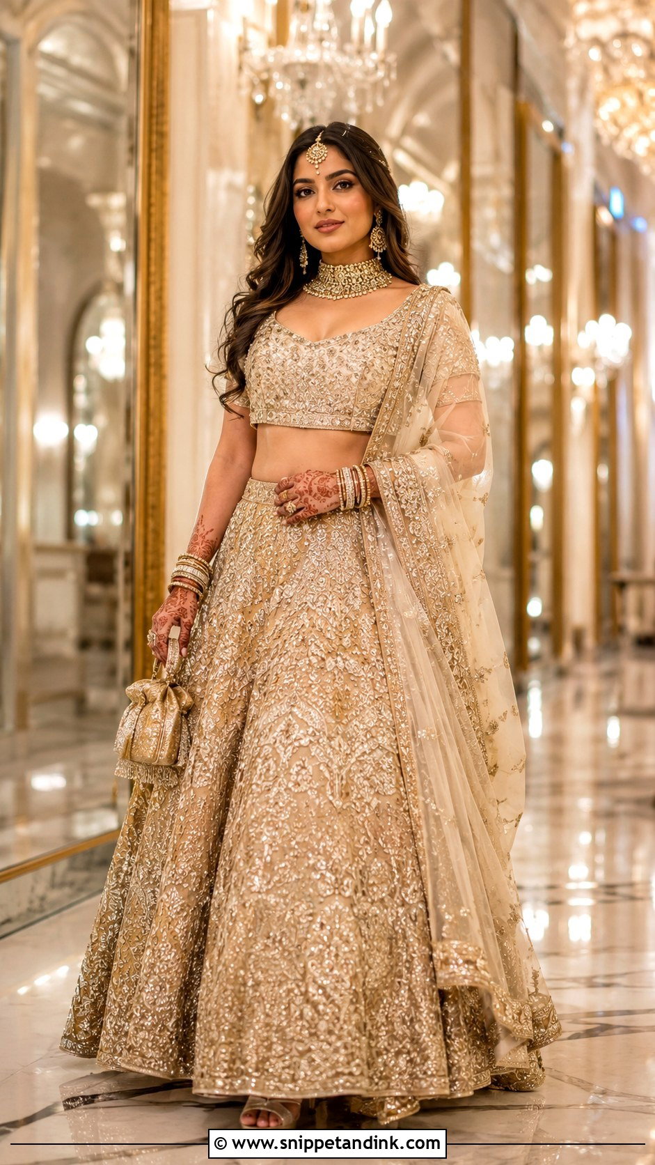 Gold Bridal Lehenga - Snippet and Ink - 25 Indian Bridal Dresses