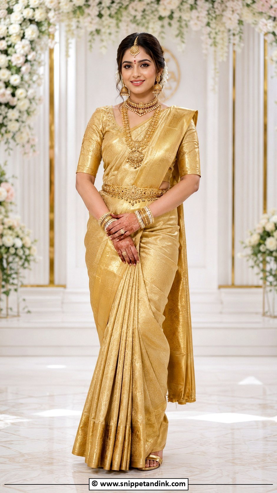 Gold Bridal Saree - Snippet and Ink - 30 Asian Bridal Dresses