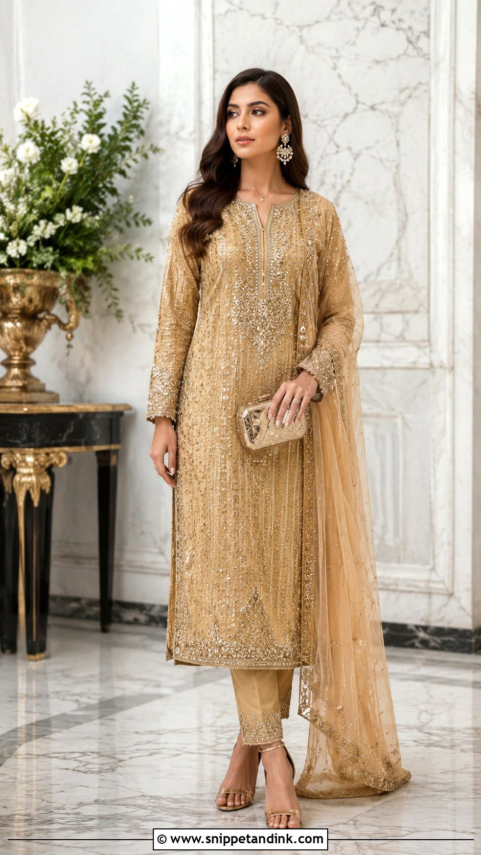 Gold Bridal Straight Cut Salwar Suit - Snippet and Ink - 25 Bridal Salwar Suits Wedding