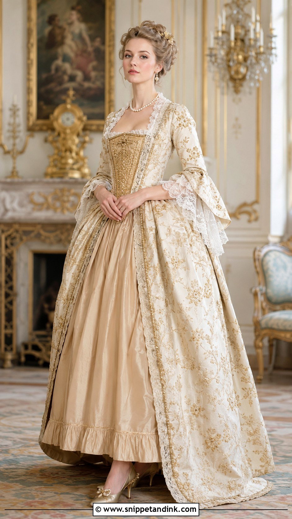 Gold Brocade French Wedding Dress - Snippet and Ink - 20 18th Century Wedding Dress Ideas