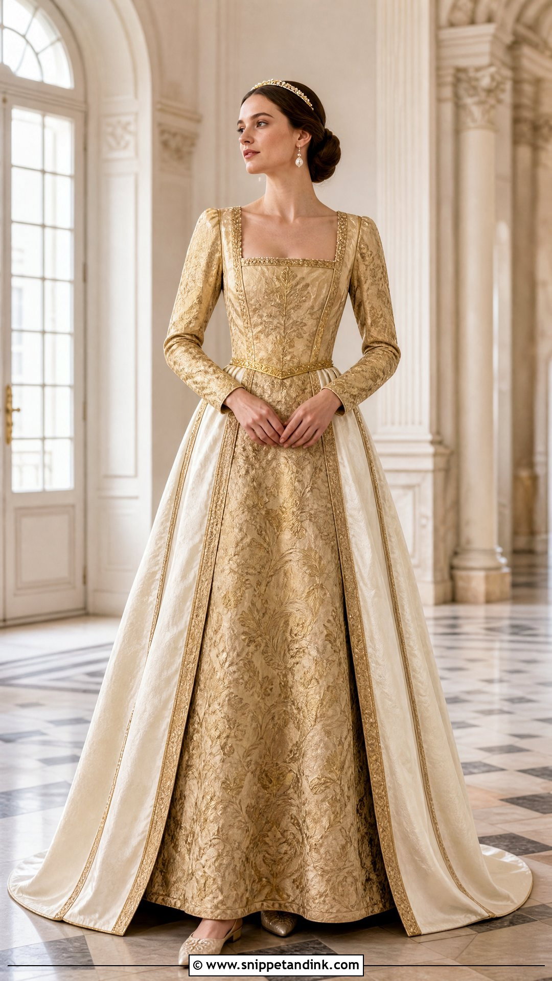 Gold Brocade Medieval Fantasy Wedding Dress - Snippet and Ink - 25 Medieval Fantasy Wedding Dress Ideas
