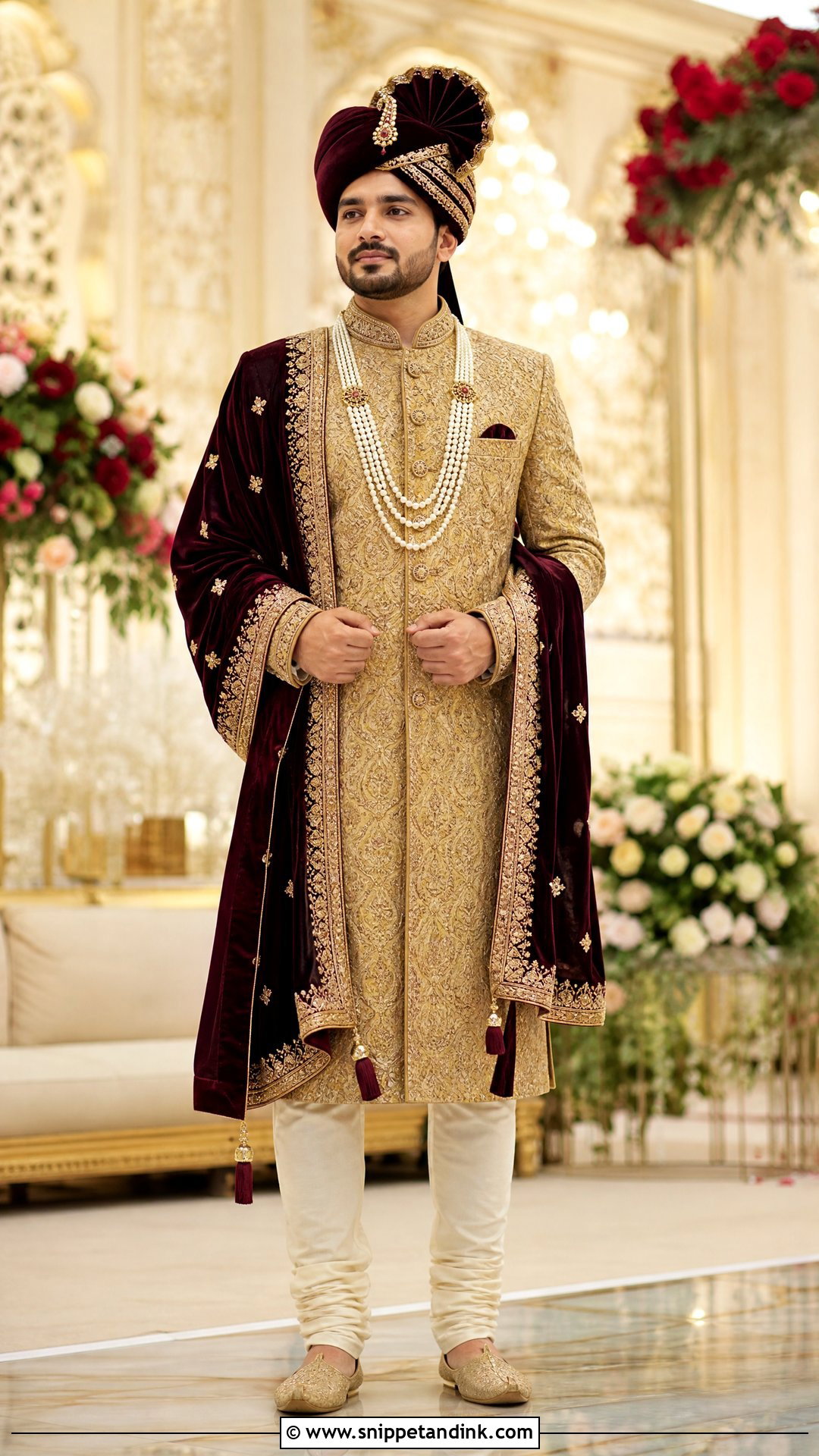 Gold Brocade Sherwani - Snippet and Ink - 20 Sherwani for Wedding Ideas