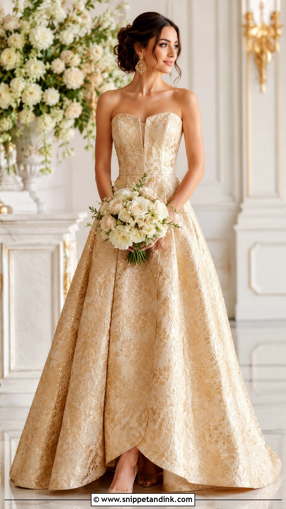 Gold Brocade Wedding Dress - Snippet and Ink - 25 Brocade Wedding Dress Ideas
