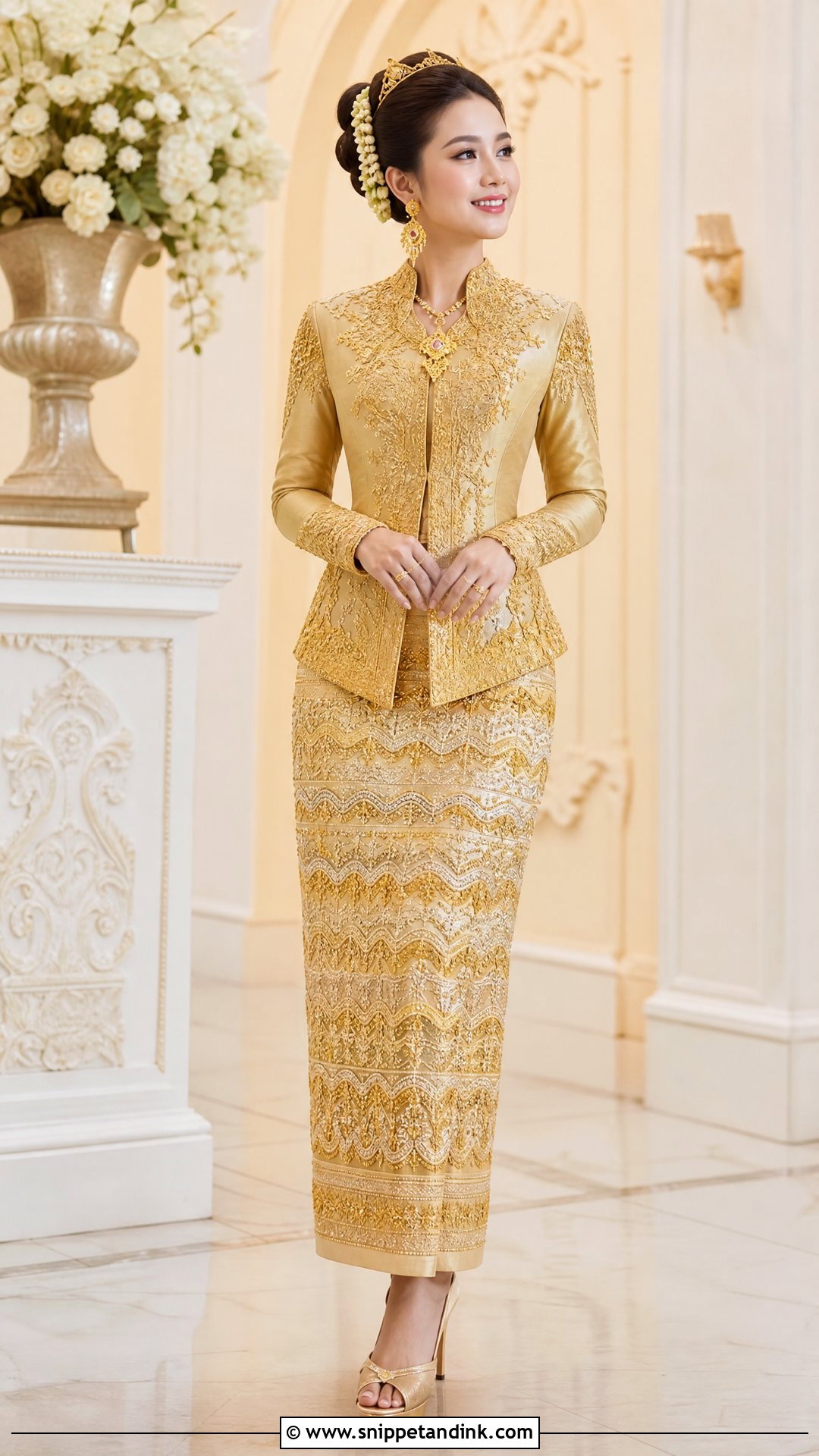 Gold Burmese Wedding Dress - Snippet and Ink - 25 Burmese Wedding Dress Ideas
