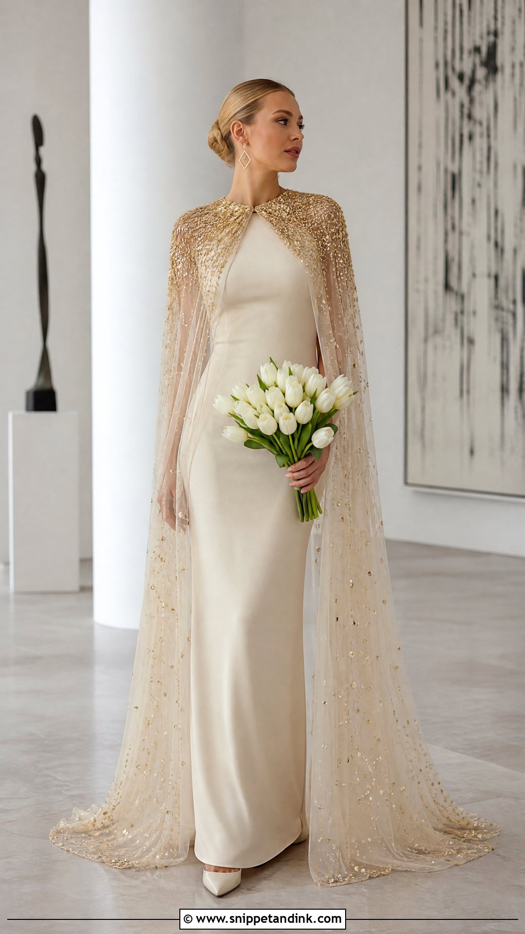 Gold Cape Serena Van Der Woodsen Wedding Dress - Snippet and Ink - 20 Serena Van Der Woodsen Wedding Dress Ideas
