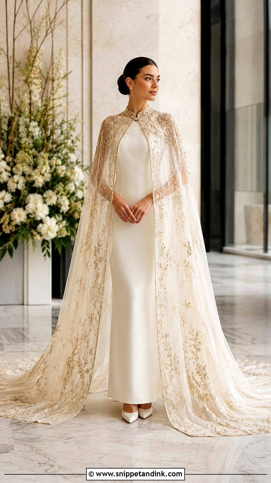 Gold Cape Wedding Dress - Snippet and Ink - 20 Wedding Dress with Gold Accents Ideas