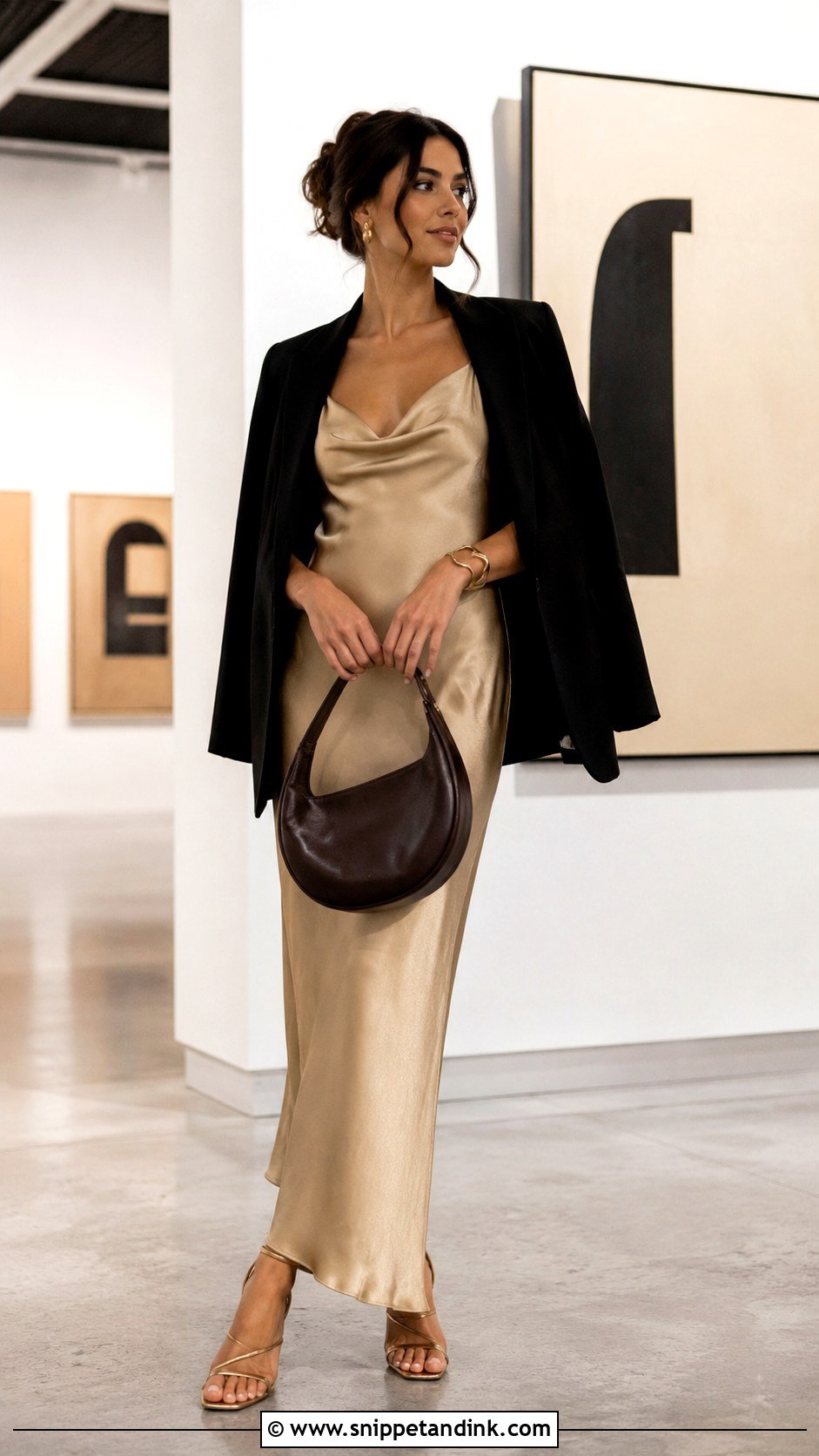 Gold Champagne Slip Dress - Snippet and Ink - 20 Gold Champagne Dress Ideas