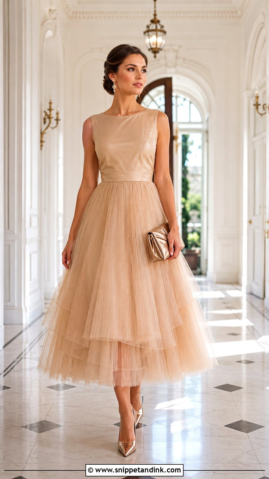 Gold Champagne Tulle Dress - Snippet and Ink - 20 Gold Champagne Dress Ideas