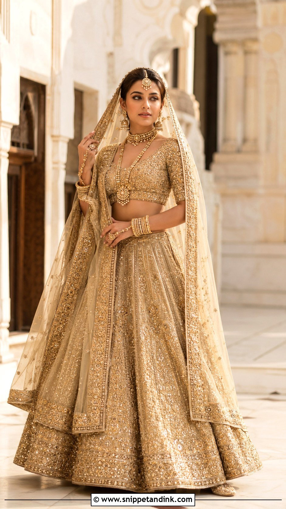 Gold DDLJ Bridal Lehenga - Snippet and Ink - 20 90s Indian Bride Ideas
