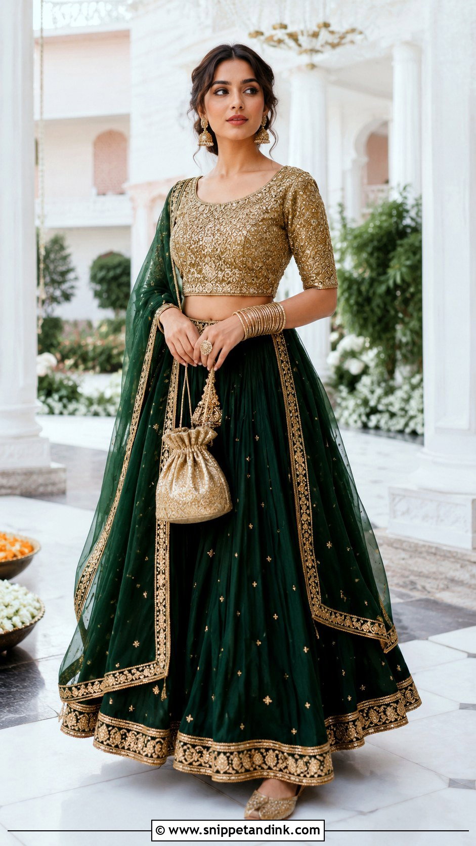 Gold Designer Choli With Contrasting Lehenga - Snippet and Ink - 20 Designer Choli for Wedding Ideas