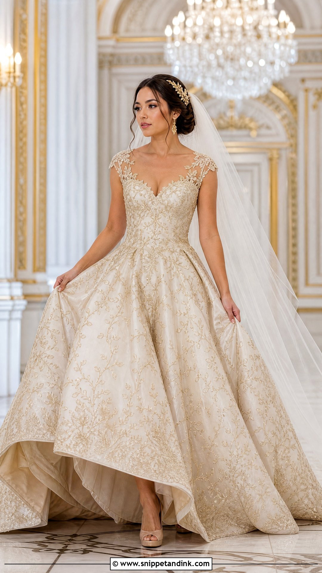 Gold Embellished Wedding Dress - Snippet and Ink - 20 Over the Top Wedding Dress Ideas