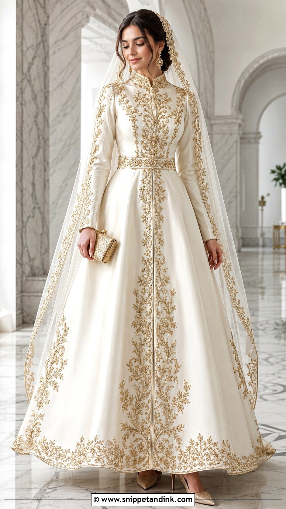 Gold Embroidered Armenian Wedding Dress - Snippet and Ink - 20 Armenian Wedding Dress Ideas