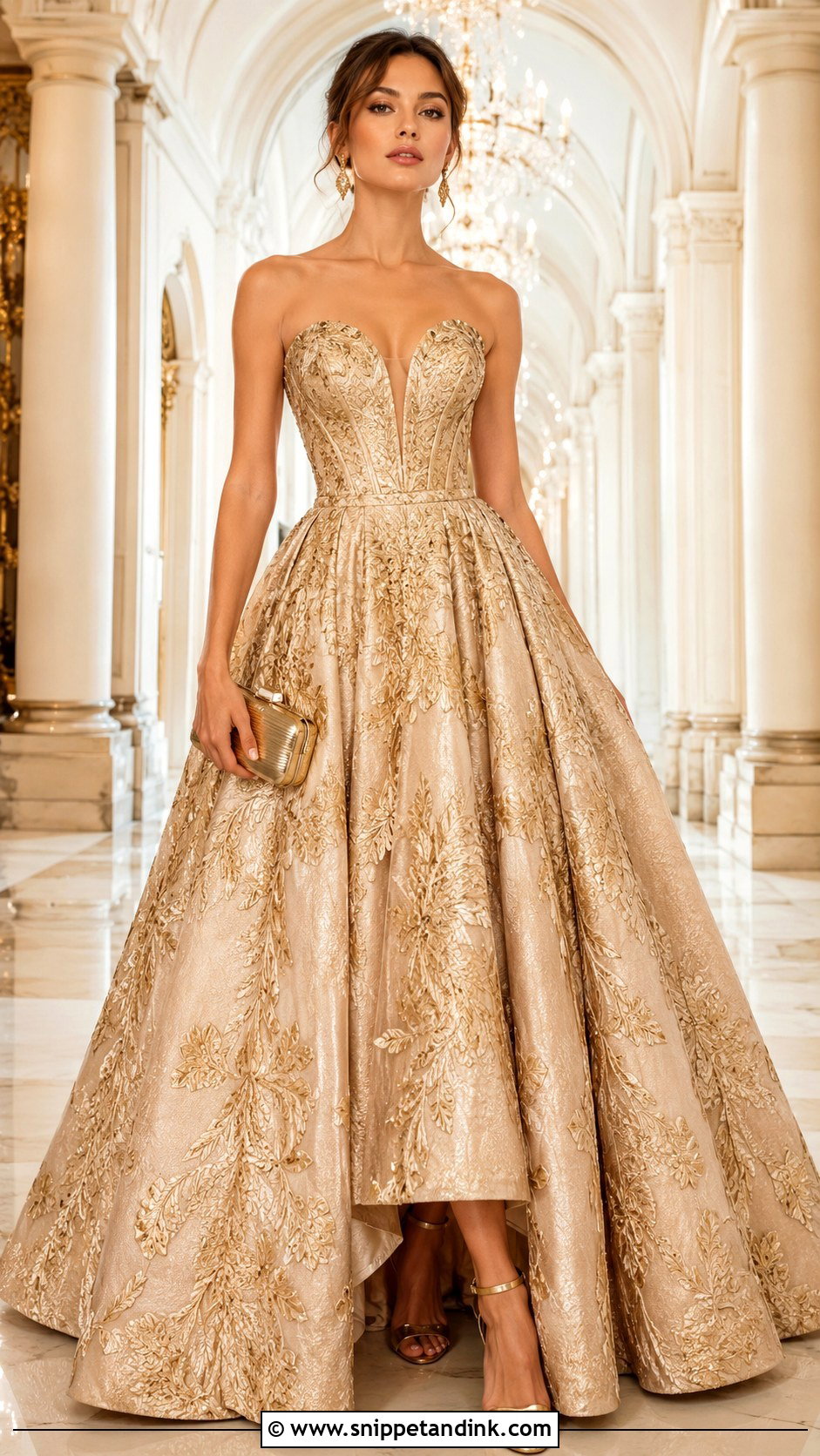 Gold Embroidered Ballgown - Snippet and Ink - 25 Fairytale Ballgown Ideas